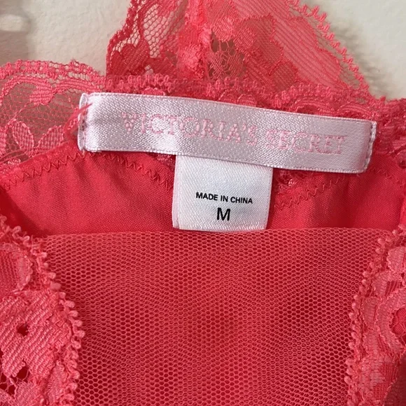 Victoria’s Secret Pink Lace Tie Back Adjustable Straps Camisole Tank Top Medium - Picture 5 of 9